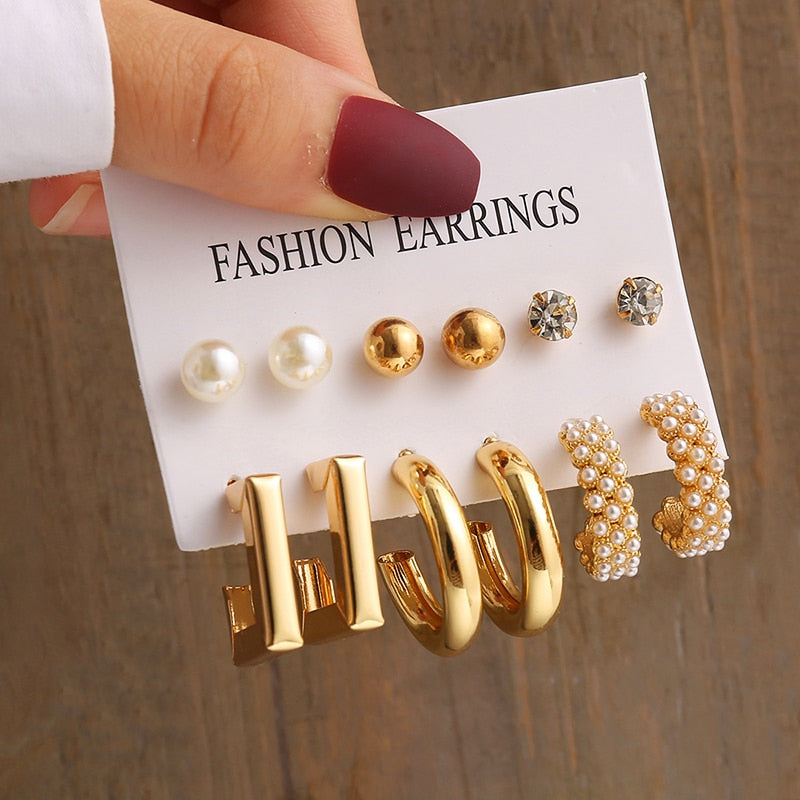 Ivy - Set de boucles d'oreilles mixtes 6 pièces pour tous les looks