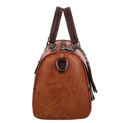 Eleanora - Sac à Main Spacieux en Cuir Souple avec Sangle et Fermeture Eclair