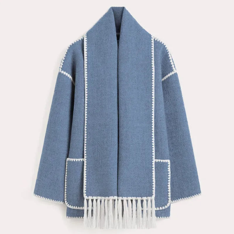 Amanda - Veste avec écharpe à franges