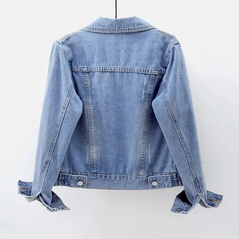 Veste Décontractée en Jean à Manches Longues