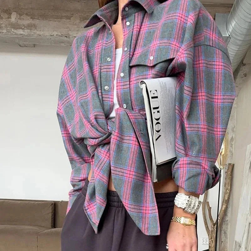 Victoria | Chemise oversize à carreaux Femme