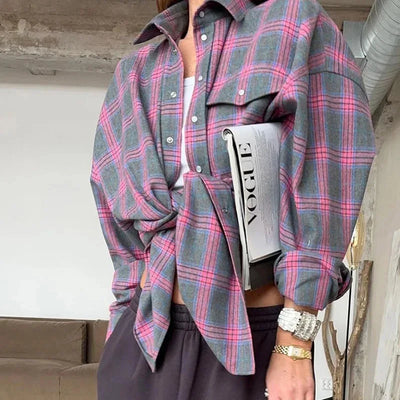 Victoria | Chemise oversize à carreaux Femme