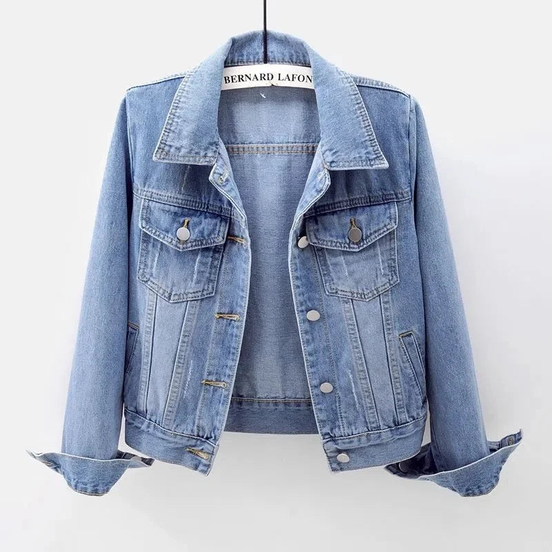 Veste Décontractée en Jean à Manches Longues