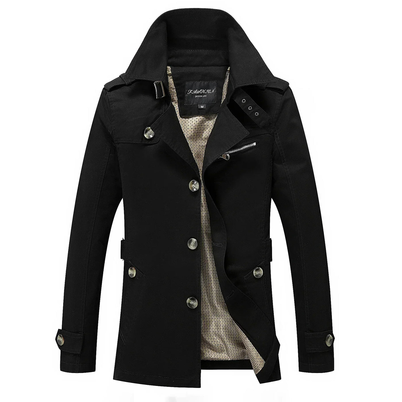 Callum - Trench-coat long à la mode pour hommes