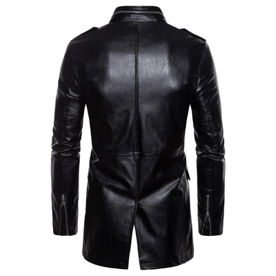 Victor™ | Manteau long noir au style militaire