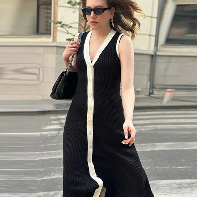 Albertine - Robe sans manches avec décolleté en V