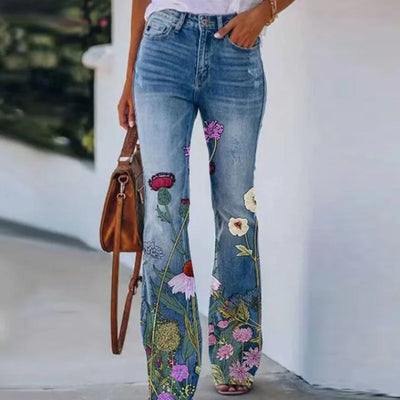 Yolotzin | Jeans fleuris tendance pour femmes