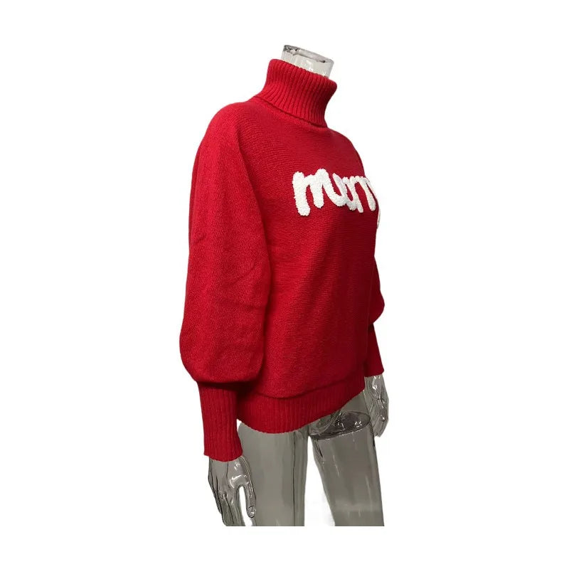 Lilah - Pull à col roulé chaud et festif pour femmes