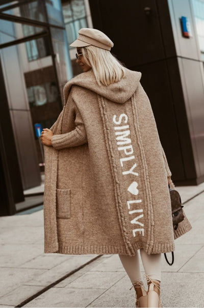 Tatiana | Cardigan long à capuche pour femme