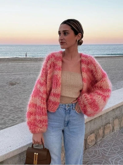 Maya | Gilet Ouvert à Rayures pour Femmes