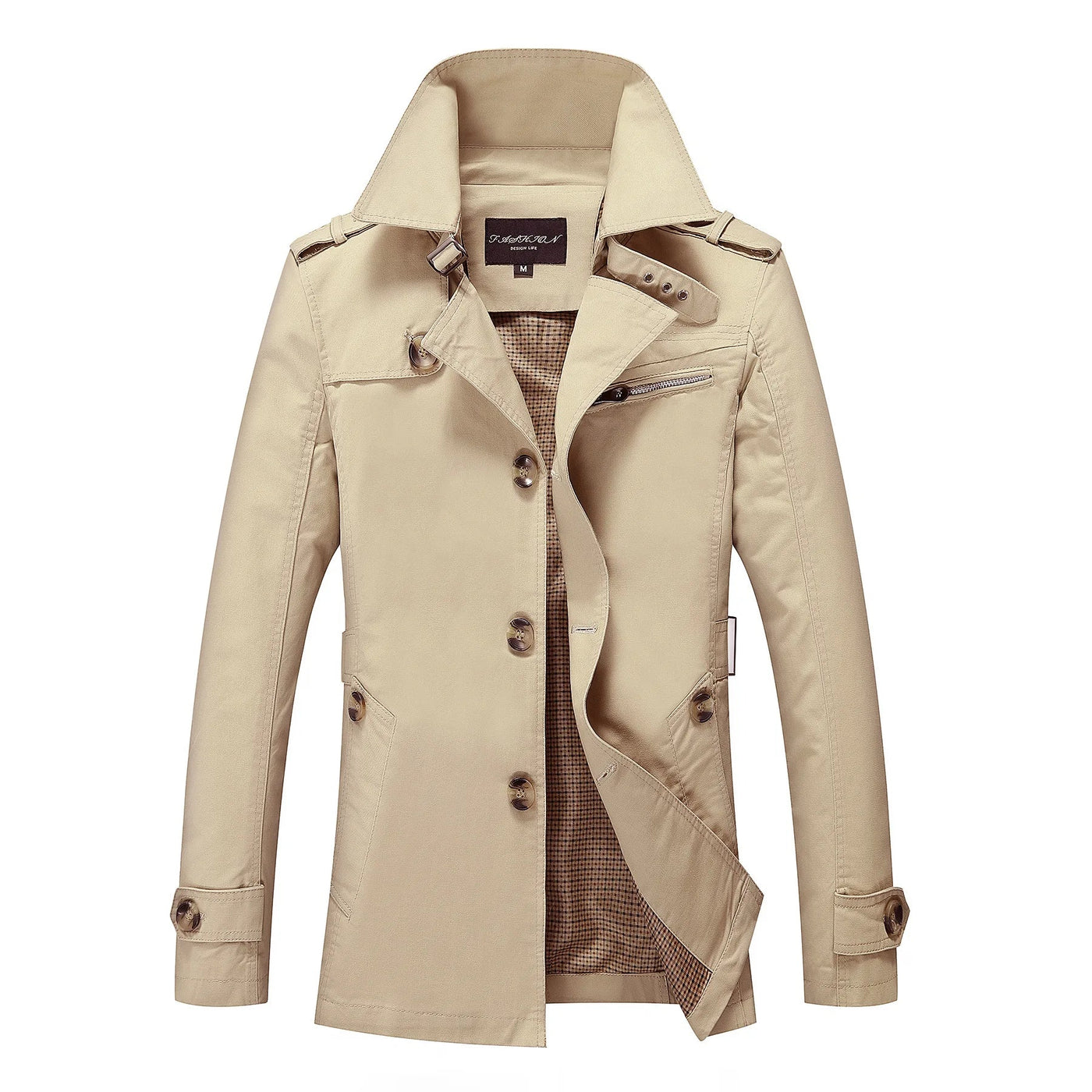 Callum - Trench-coat long à la mode pour hommes