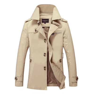 Callum - Trench-coat long à la mode pour hommes