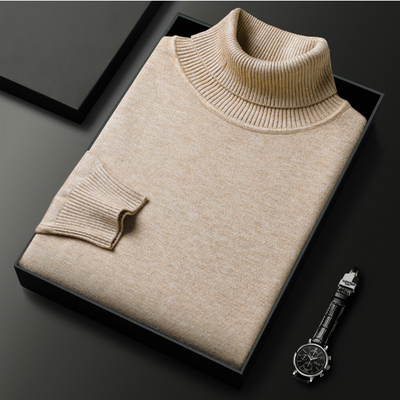 Bradley - Pull à col roulé luxueux en mélange de cachemire et de coton pour hommes