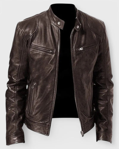 Veste en cuir décontractée