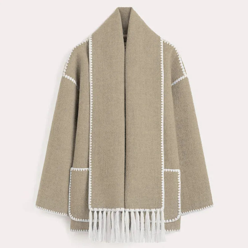 Amanda - Veste avec écharpe à franges