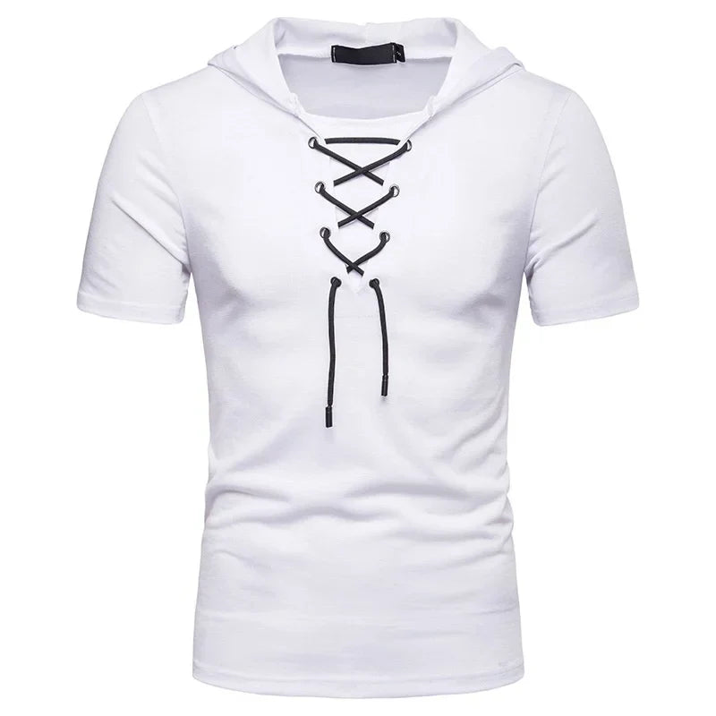 Hugo - T-shirt à capuche rétro des années 80