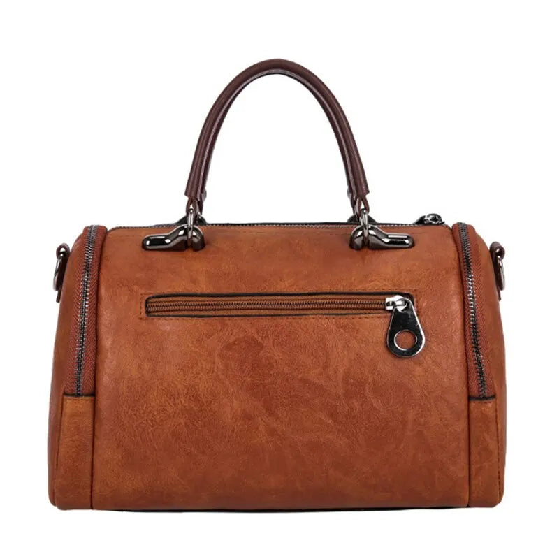 Eleanora - Sac à Main Spacieux en Cuir Souple avec Sangle et Fermeture Eclair