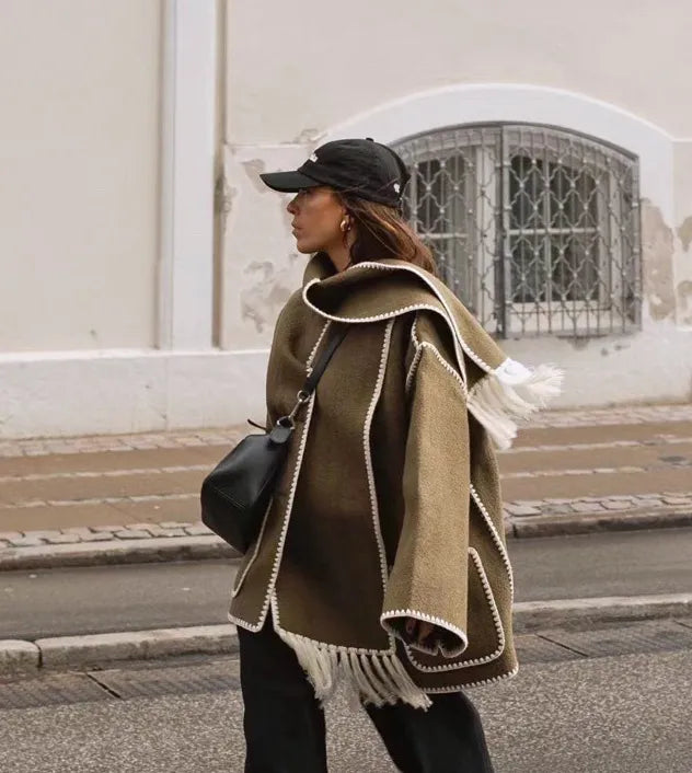 Amanda - Veste avec écharpe à franges