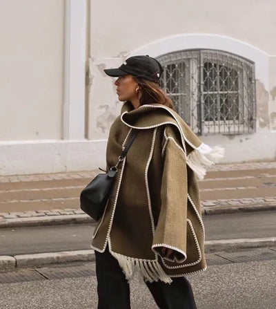 Amanda - Veste avec écharpe à franges