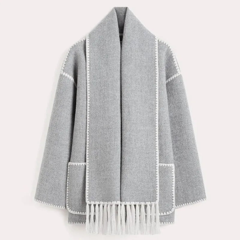 Amanda - Veste avec écharpe à franges