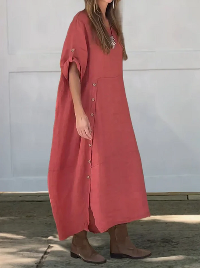 VELRAL | Robe en Lin et Coton