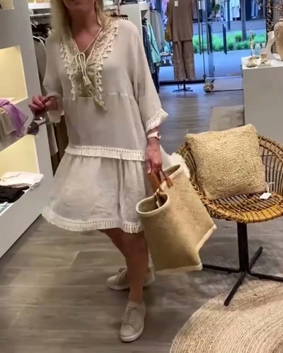 UMA | Robe Décontractée à Col V pour Femme