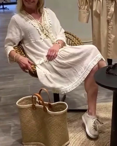 UMA | Robe Décontractée à Col V pour Femme