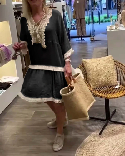 UMA | Robe Décontractée à Col V pour Femme