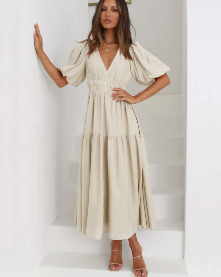ENOLA | Robe à Manches Bouffantes