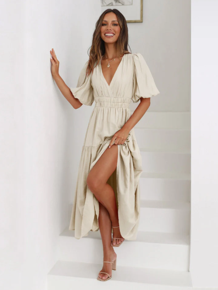 ENOLA | Robe à Manches Bouffantes