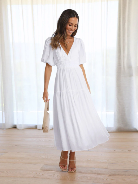 ENOLA | Robe à Manches Bouffantes