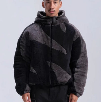 Veste Homme En Laine D'Agneau Fermeture Éclair Confortable