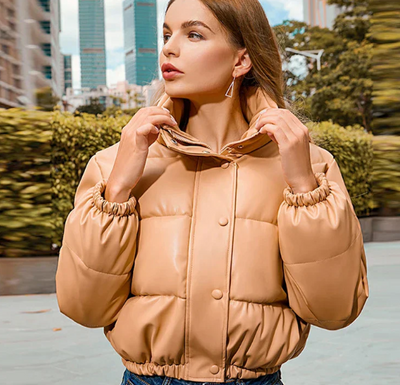 Amelia - Veste parka d'hiver en cuir épais