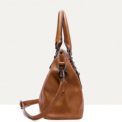 Danna - Sac à Main Grande Capacité Vintage en Cuir Souple avec Bandoulière