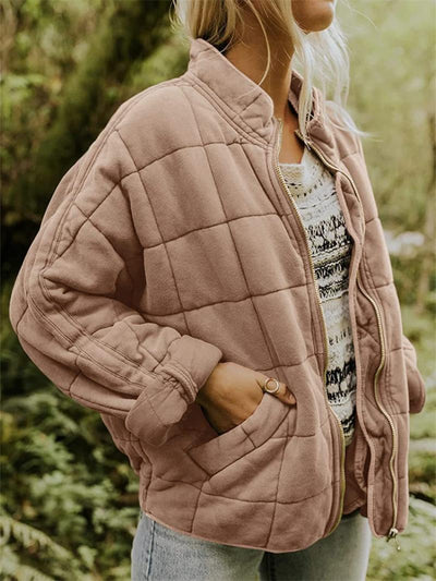 Veste Hiver Femme Élégante Chic en Tissu Résistant à l'Eau
