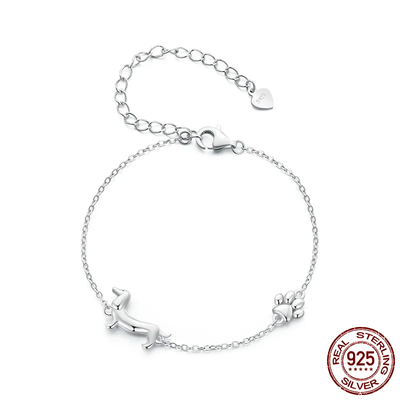 Tessa - Bracelet à breloques teckel mignon