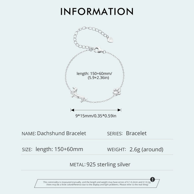 Tessa - Bracelet à breloques teckel mignon