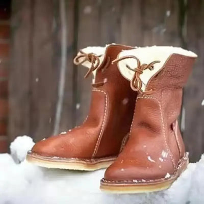 Lise - Bottes en cuir avec doublure en polaire