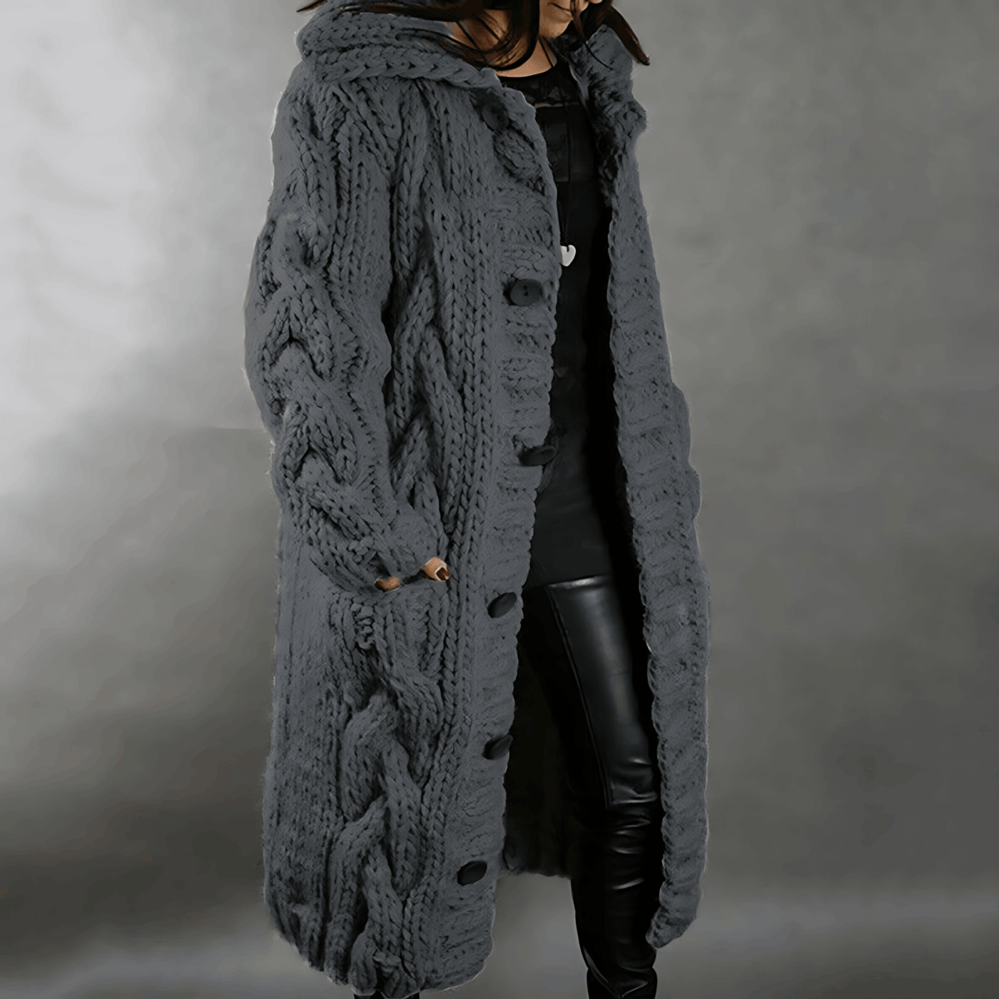 Sage - Long cardigan chaud