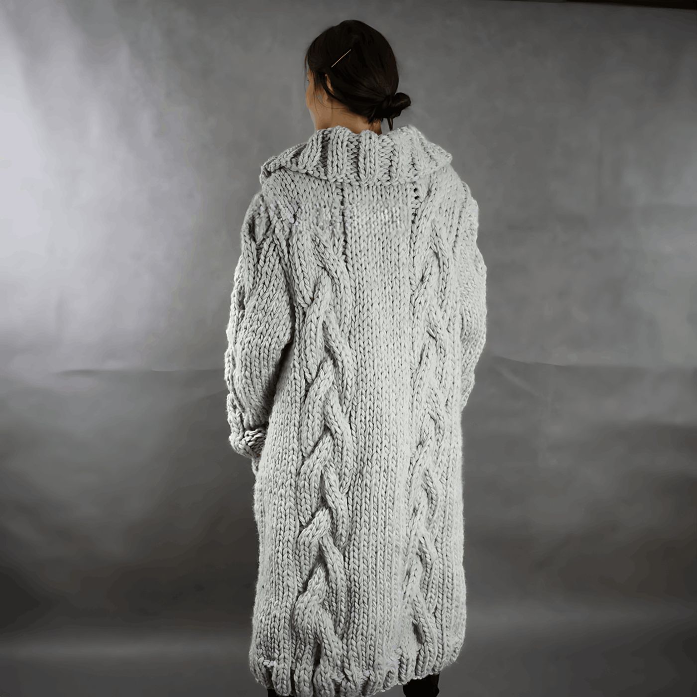 Sage - Long cardigan chaud