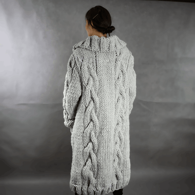 Sage - Long cardigan chaud