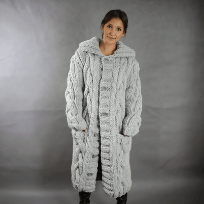 Sage - Long cardigan chaud