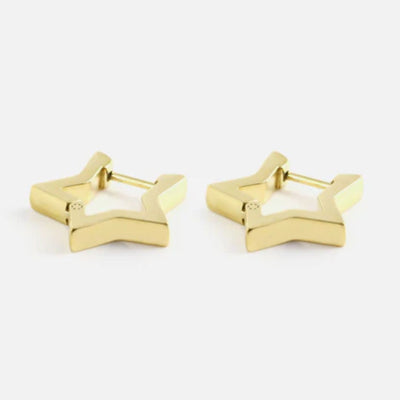 Ambre - Boucles d'Oreilles Créoles Étoile Dorées Tendance et Ludique