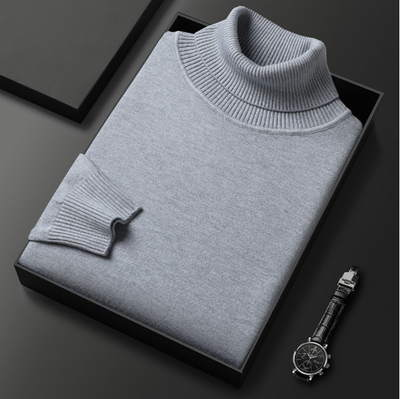 Bradley - Pull à col roulé luxueux en mélange de cachemire et de coton pour hommes