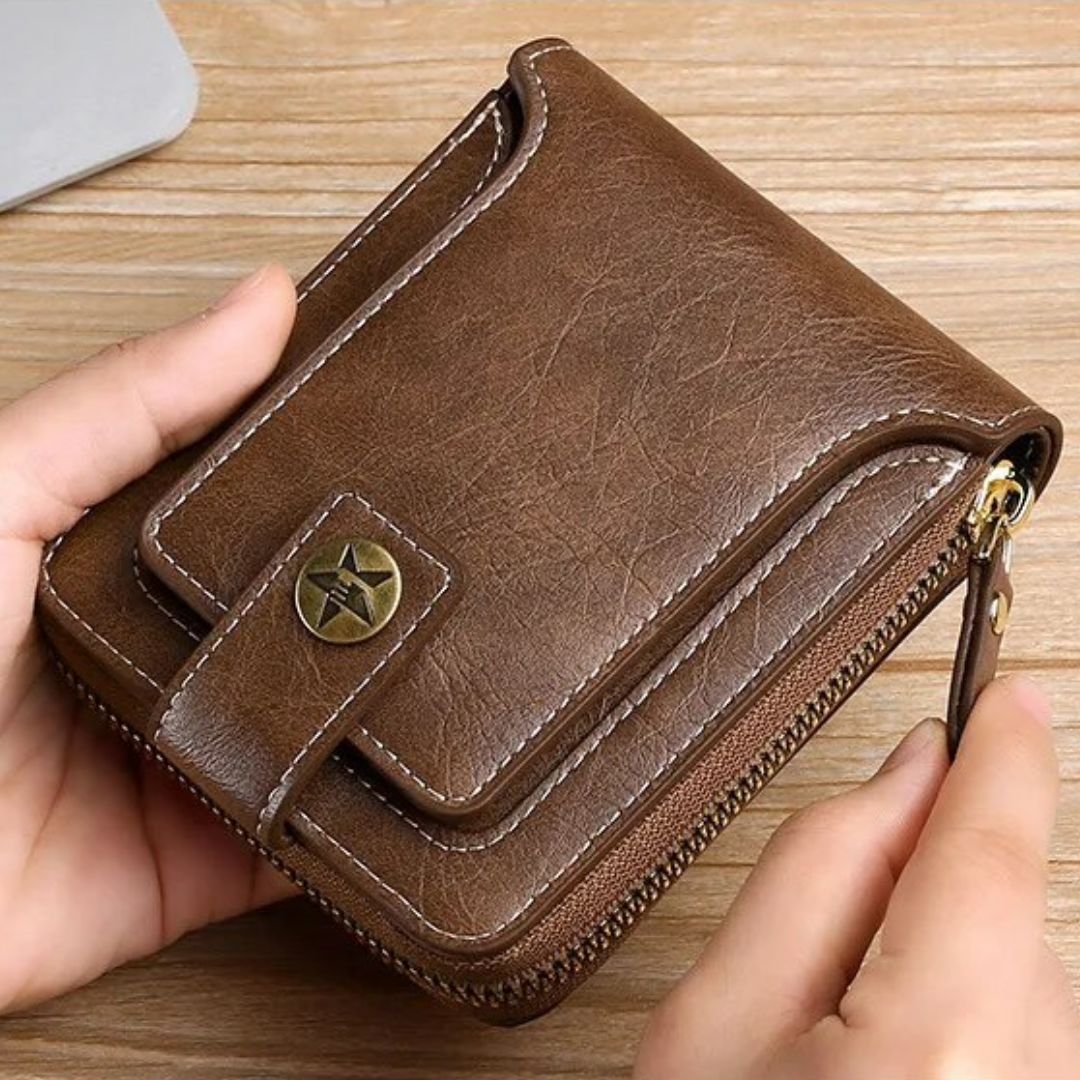 Portefeuille en cuir vintage - Élégant et classique
