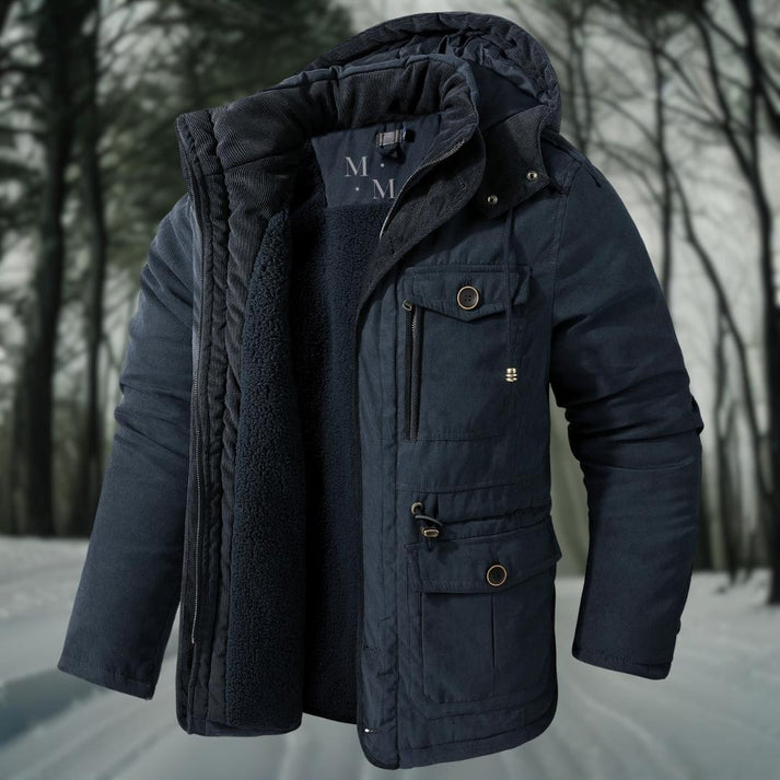 Veste d'hiver pour homme avec capuche et coupe décontractée