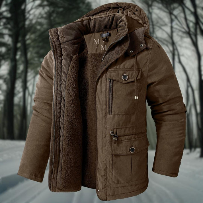 Veste d'hiver pour homme avec capuche et coupe décontractée