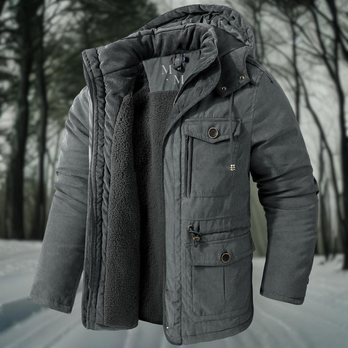 Veste d'hiver pour homme avec capuche et coupe décontractée