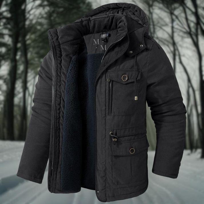 Veste d'hiver pour homme avec capuche et coupe décontractée