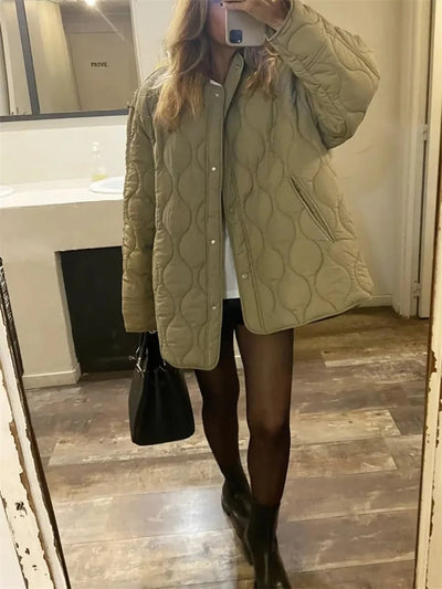 Andrea - Veste surdimensionnée matelassée avec boutons-pression